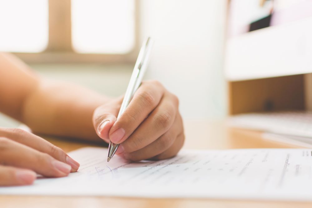 person signing document